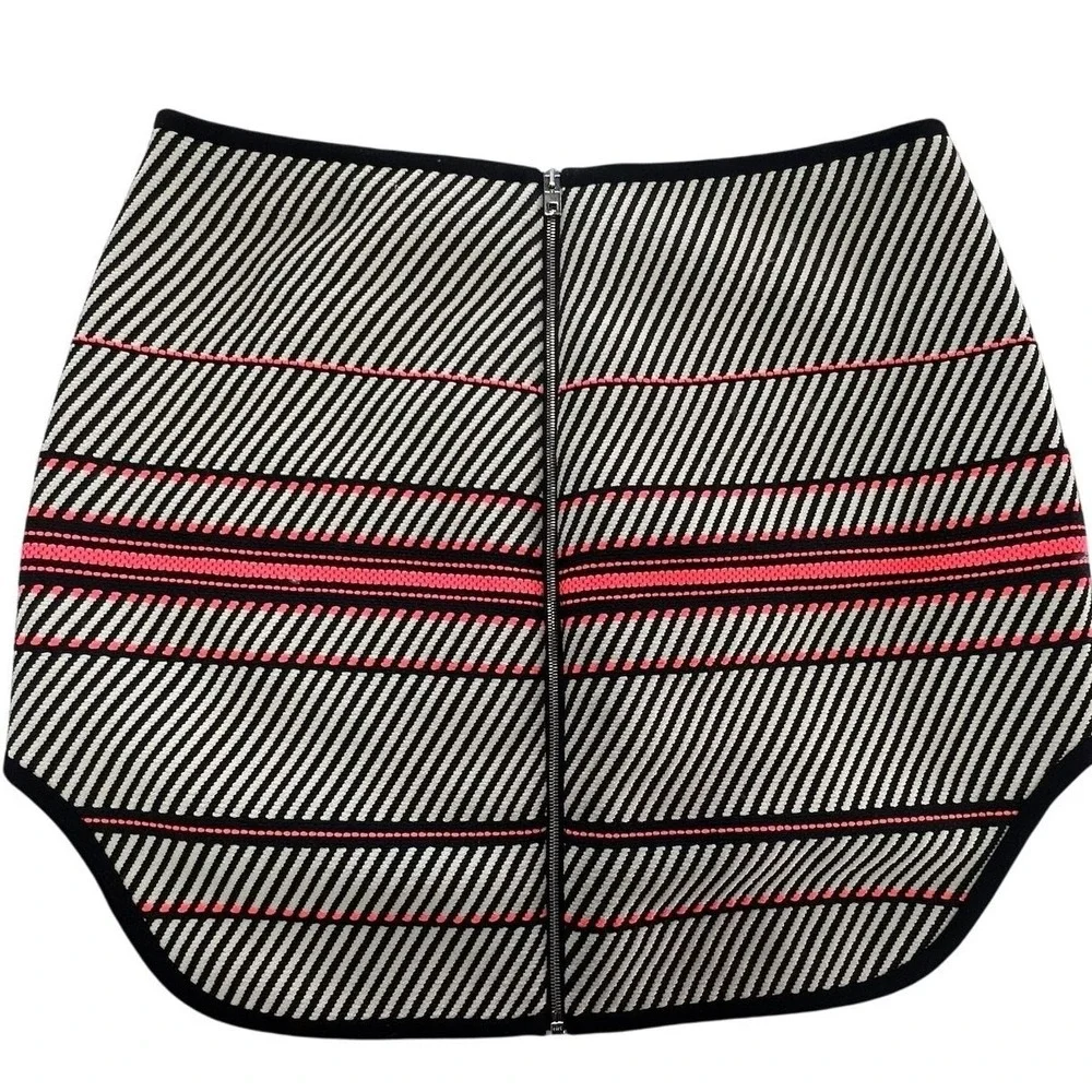 Rag & Bone Skirt Women 4 Black White Bess Miniskirt Striped‎ Geometric Designer